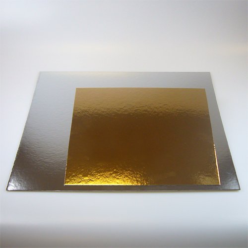 Decoraciondulce 20 x Bases de cartón Plata/Oro (20cm cuadradas) Cover