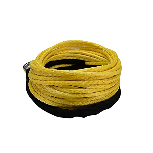Openroad Synthetic Winch Rope Kit, 7000Lbs Atv Winch Rope With Hook And Damper, 3/16" 50Ft Winch Towing Rope With Red Protecing Sleeve For Atv Utv (Yellow) #TOP4