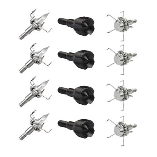 TY Archery Broadheads 100 Grain Hunting Small Game Judo and Hammer Mixed 12PK Arrow Tips Screw-in Arrowheads