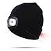 Produktbild Cornis LED Mütze Kappe Mit Vorne Hinten Licht, Herren Damen Kappe Strickmütze USB Nachladbare Lampe, 8 LED Beleuchtung und blinkende Warnungs-Arten, Winterwärmer Strickkappe Stirnlampe Laufmütze