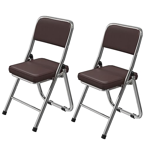Rcynview 2 Sillas Plegables Acolchadas, Silla Plegable con Estructura De Metal Piel Sintética, Silla De Conferencia...