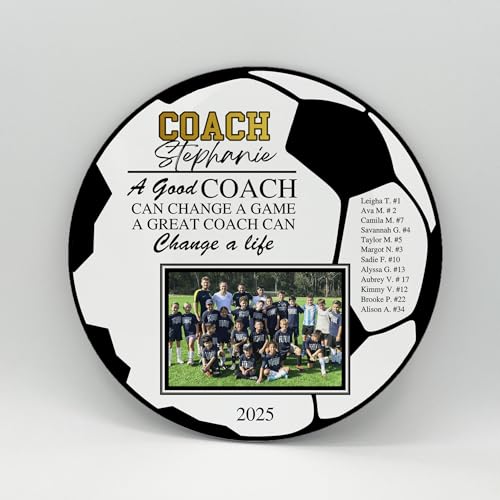 Custom Photo Sports Team Coach Plaque, Personalized Full Color Print