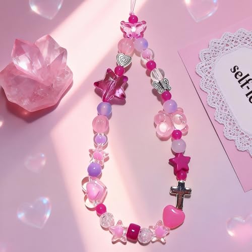 Image of Beaded Camera Wrist Strap Cute Digital Camera Charm Lanyard, Phone Wristlet Charms, Phone Chain for Camera