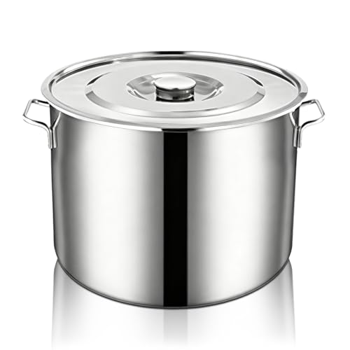 Olla de sopa de acero inoxidable, olla de cocina de gran capacidad, olla de pasta, olla de inducción, olla de conservas, olla de doble asa con tapa para sopas y guisos Olla de sopa de acero inoxidable, olla de cocina de gran capacidad, olla de pasta, olla de inducción, olla de conservas, olla de doble asa con tapa para sopas y guisos