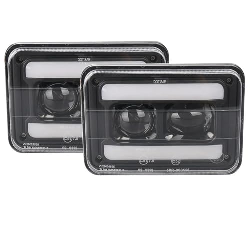 ONETREND Conjunto de faros de coche Para Chevrolet Para Silverado Para Camaro (2 Unidades) Faros Delanteros LED Rectangulares 4x6 Pulgadas Con Luz Diurna/intermitente