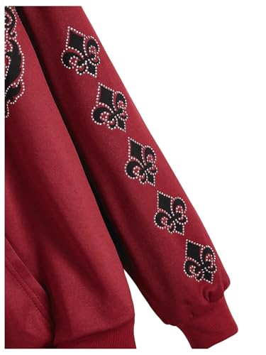 SOLY HUX Women's Zip Up Hoodie Streetwear Graphic Hoodies Y2K Jacket with Fur Collar 90s Outfits Gothic Scene Clothes4