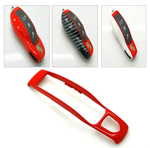 carmonmon Smart Key Center Middle Trim Shell Cover Decal for Porsche 911 918 Panamera Macan Cayenne Cayman Boxster(Red)