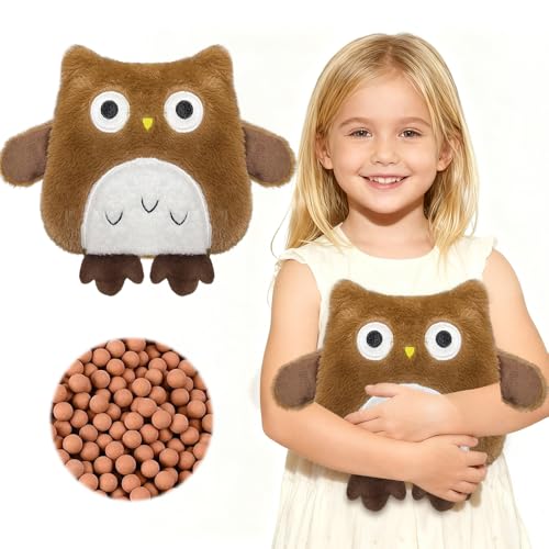 KBIBCK Wärmekissen Mikrowelle Tiere, Wärmekissen Kinder, 21 x 24 cm Mini Wärmflasche Tier, Tonpartikel Wärmflasche für Mikrowelle für Damen...