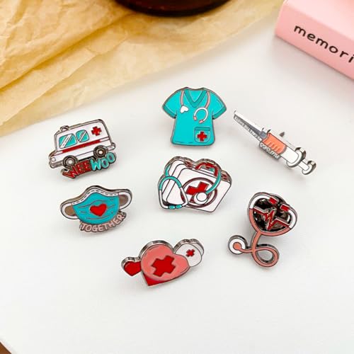 Image of Uterus Pin Medical Obgyn Pins Stethoscope Brooch Medicine Symbol Lung Brooch for Gynecologist Medical Doctors Nurse Gifts Jewelry