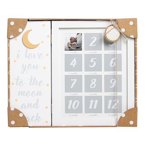 Little Blossoms My First Year Hinged Picture Frame, Baby'S First Twelve Months Photo Collage And Gender Neutral Keepsake, New Mom Gift And Nursery Décor, I Love You To The Moon And Back thumb #2