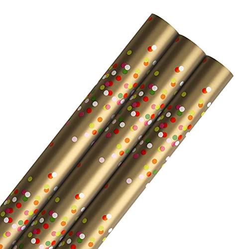Hallmark Rouleau de papier cadeau de Noël – 3 rouleaux en 1 motif, 3 m chacun