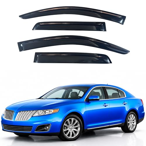 Image of IG Window Visors Fit for 2009-2011 Lincoln MKS, Out-Channel Rain Guards Vent Wind Deflectors 4PC, Car Accessories for 09-11 Lincoln MKS
