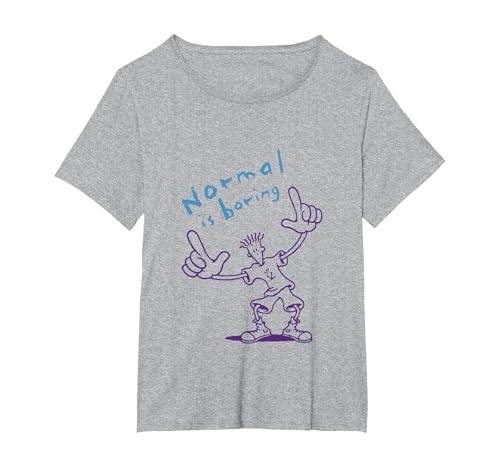 Fido Dido Dots Normal is Boring T-Shirt, Women's Plus, Heather Grey, 6X