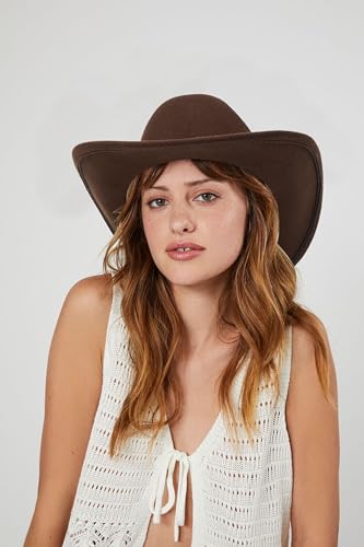 Image of Women-Classic-Western-Cowboy-Shapeable-Hat - Men-Roll-Up-Wide-Brim-Felt-Fedora-Hats-Cowgirl-Hat with Belt Buckle(M-L)