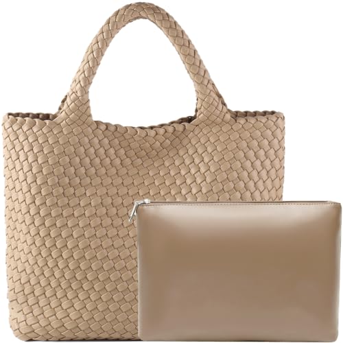 Image of JINMANXUE Fashion Woven Bag Shopper Bag Travel Handbags and Purses Women Tote Bag Large Capacity Shoulder Bags
