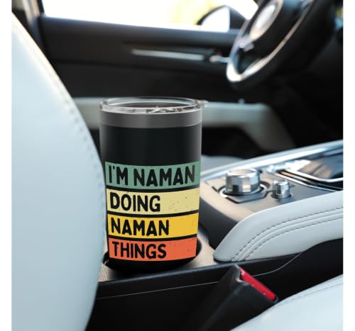 Citation personnalisée humoristique I'm Naman Doing Naman Things Gobelet isotherme en acier inoxydable double paroi – vue 6