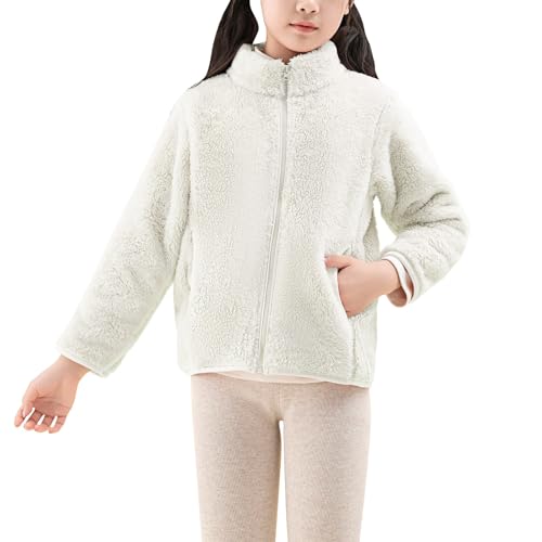 Chaqueta de felpa para niños con cuello alto, monocolor, manga larga, chaqueta de forro polar, cómoda y suave, protección contra el pelo, abrigo de invierno ligero, elegante chaqueta para exteriores