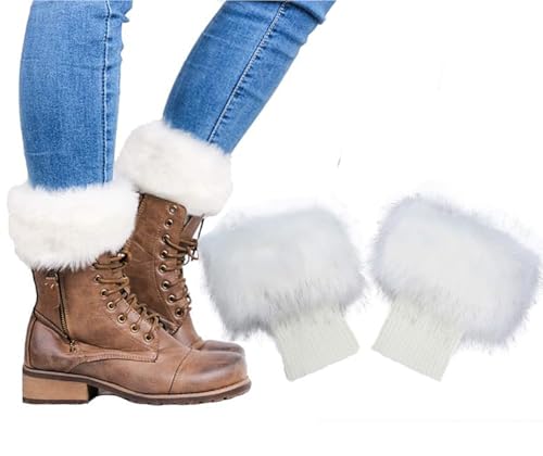 Elandy 1Pair Black Women Knit Boot Cuff Winter Warm Crochet Knitted Boot Socks Short Boot Cover Plush Leg Warmers