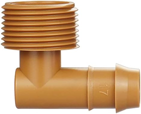 Gardrip 1/2 Inch Threaded Drip Irrigation Male Adapter：Drip Irrigation Universal PVC Adapter 3/4" Male Pipe Thread (MPT) x 1/2" Barb Elbow Swing Pipe Irrigation Fittings (10 Pack))