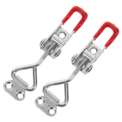 SMASOLO 2pcs Adjustable Heavy Duty Stainless Steel Toggle Latch Clamps for Secure Drawer Door and Cabinet Fastening Compact Design for Home Office and Workshop Use