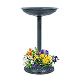 DISEÑO DE LA VENDIMIA: Agregue un elemento llamativo a su jardín, este baño para pájaros de pie al aire libre es una buena opción para la decoración de su jardín. Invitar a las aves a su hermoso jardín es una buena manera de mantener las plagas y los insectos alejados de las plantas