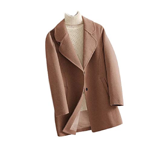 Bravepe Womens Fall-Winter Overcoat Slim Woolen Quilted Outwear Long Trench Coat 1 2XL