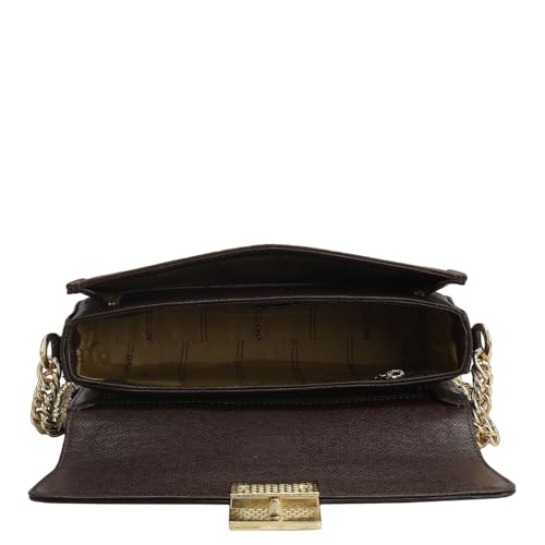 Image of Da Milano Genuine Leather Brown Shoulder Bag (Small)