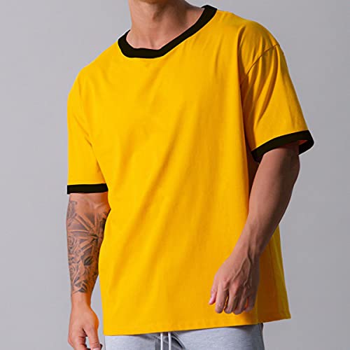 Image of Magiftbox Workout Shirts Short Sleeve Oversized Hipster Loose Gym Shirts Basketball Hip-hop Street Style T-Shirts for Men T44
