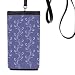 Hand Painted Tulip White Flower Phone Wallet Purse Hanging Mobile Pouch Black Pocket