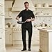 LETAOTAO Chef Pants Men Breathable Baggy Chef Cargo Pants with Mesh Panels & Elastic Waist Kitchen Work Pants(Black,2XL)