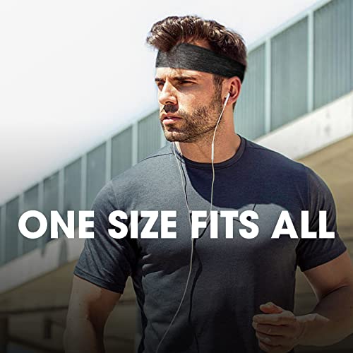 Image of Braylin 5-Pack Breathable Sport Headbands for Men, Sweat-Wicking, Elastic Stretch