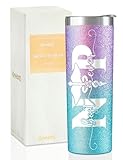 Onebttl Nurse Practitioner Gifts For Women, Nurse Practitioner Week Gifts for NP, Stainless Steel Tumbler With Lid 20OZ - Blue Purple Gradient Glitter - Best NP Ever