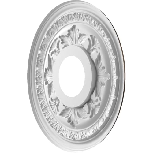 Image of Ekena Millwork CMP13BACAB Baltimore Thermoformed PVC Ceiling Medallion (Fits Canopies up to 5 1 /4 inch), 13 inchOD x 3 1 /2 inchID x 3 /4 inchP, Metallic Antique Brass