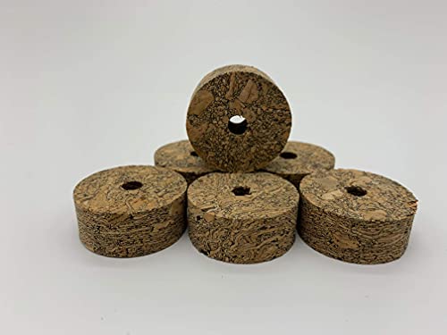 Cork Ring Burl Brown - 1-1/4"x1/2" with Hole - Bag of 20