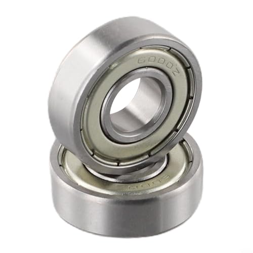 Paquete de 2 rodamientos de cubo de bicicleta 6000ZZ 6000-2RS 10 x 26 x 8 mm para ruedas de mini bicicleta de 47 cc y 49 cc, repuesto de material de acero (6000-ZZ)