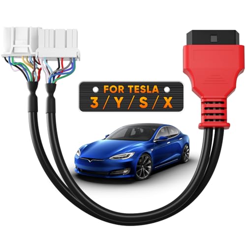 Autel Original TCAN003 Splitter Diagnostic Cable for Tesla Model 3, Y, S, X, 20 Pin + 12 Pin to 16 Pin OBDII Adapter OBD2 Connector Work w/Autel Scanner MaxiSys Ultra Elite II PRO MS909 -  Tesla-Cable