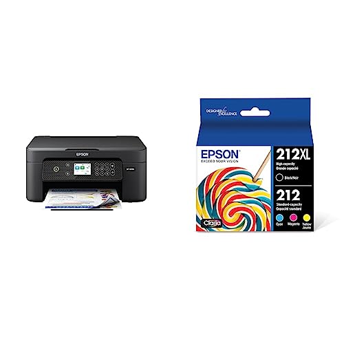 Epson Expression Home XP-4200 Wireless Color All-in-One Printer & T212 Claria -Ink High Capacity Black & Standard Color -Cartridge Combo Pack (T212XL-BCS)