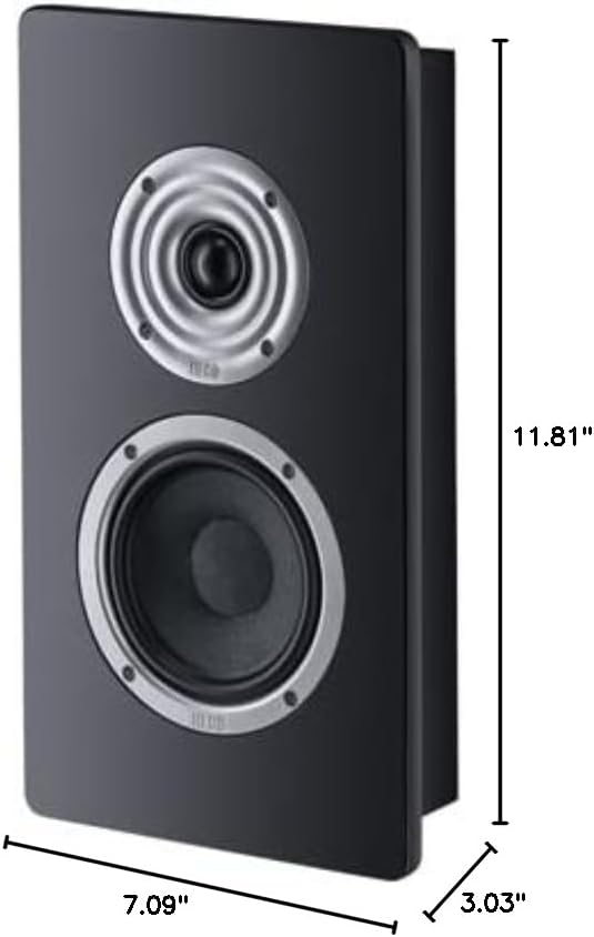 HECO Ambient 11 F 2 Way, 4" On-Wall Speaker Pair in Black with Integrated Metal Wall Bracket for Horizontal and Vertical mounting