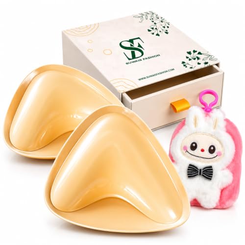 SUWAIS FASHION Ultra Push Up Sticky Bra Insert-Double Sided Adhesive Bra Pads-Stick on Bra For Sports, Swimmsuit, party and daily wear Beige