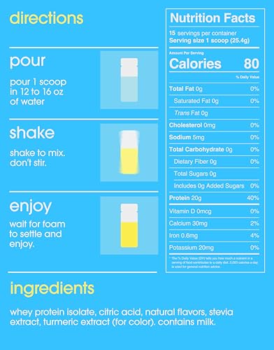 Image of GRAMMS Clear Protein Powder | 20G Whey Isolate | No Lactose | Lemonade | 15 Servings | 3rd Party Tested for Purity, Grass Fed European Whey Protein, No Sucralose, Protein Water Powder (15 Servings)