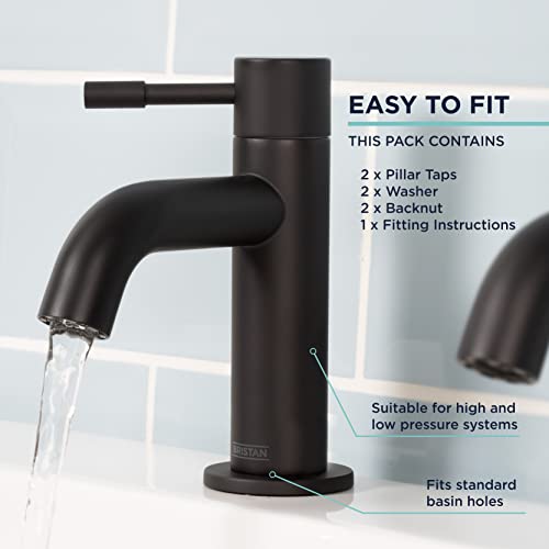 Bristan Mila Bath Pillar Taps Black (MI 3/4 BLK) - Image 3