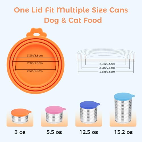 DF DUALFERV 8 Pcs Silicone Can Covers for Canned Goods, Universal Size Pet Food Can Lids, Dog and Cat Food Can Covers Lids, Food Safe and Dishwasher Safe, Multicolor