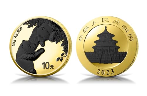  Moneta d\'argento 30 grammi Cina Panda Gold & Black Platinum 2023
