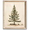 Retrart vintage christmas tree christmas wall art christmas tree art print pine tree vintage print christmas decor holiday decor gift botanical winter art christmas tree wall decor 8×10 unframed  urban country home decor