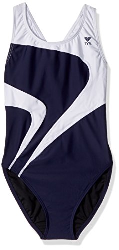 TYR Adult Alliance T-Splice Maxfit Swimsuit, Navy/White, 38