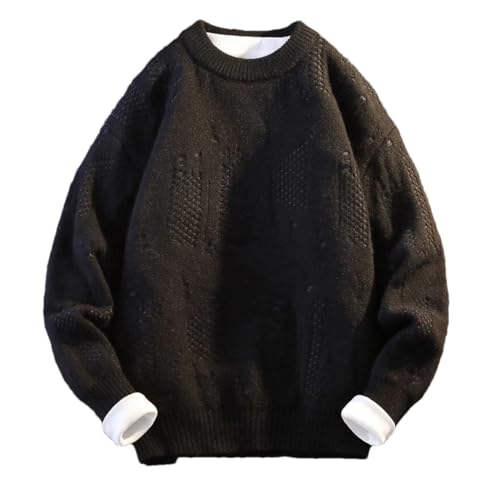 Unisex Winter Vintage Twist Knit Sweater Round Neck Pullover Loose Fit Harajuku Knitwear
