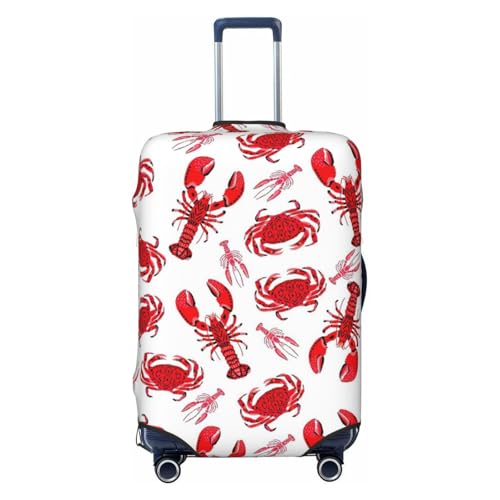Cartoon Red Crab Lobster Luggage Cover, Protective Washable Suitcase Cover - Travel High Elastic Fibers Suitcase Protector Fits Medium