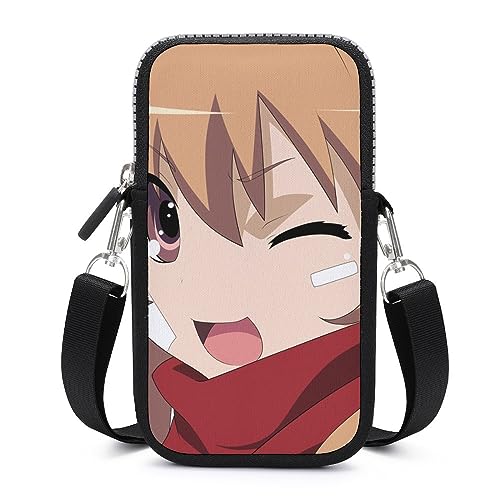 Portefeuille pochette anime girl sac bandoulière téléphone portable mixte 17.5x10cm
