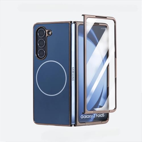 Coque Galaxy Z Fold4 magnétique plastique bleu pour éviter les rayures et fixer l'aimant