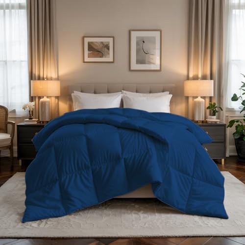 Image of Earthlycozy 300GSM Premium Comforter - Hypoallergenic, Breathable, Reversible, Lightweight, All-Season, AC Friendly and Machine Washable (Blue, Double)